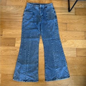 Genleck Wide-Leg Blue Jeans